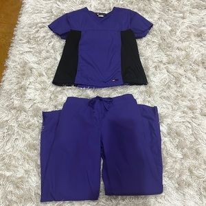 Lizzy-B purple scrubs woman’s medium pants and short sleeve scrub top